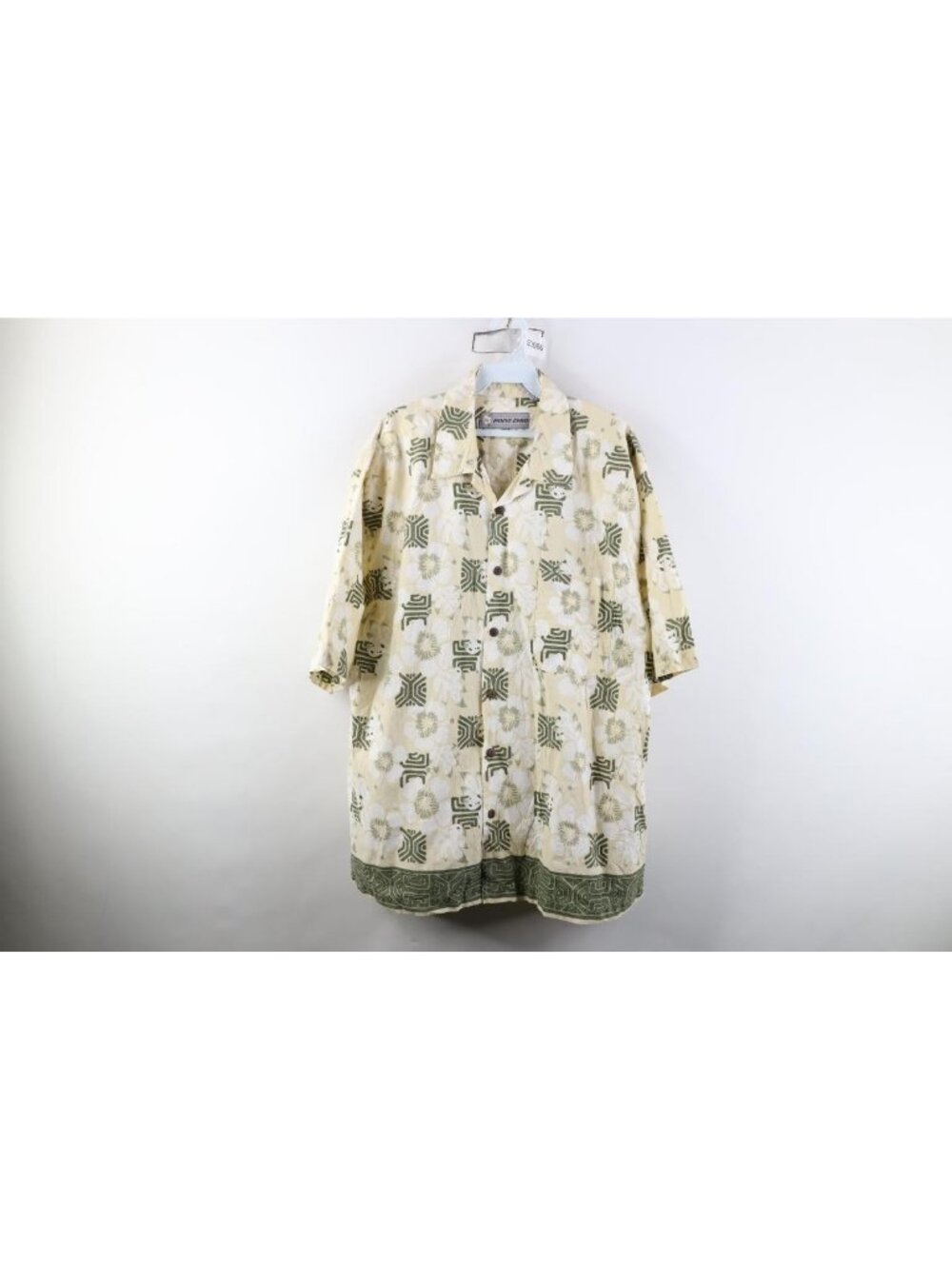 Vintage 90s Y2K Streetwear Mens XL Tribal Flower Luau Hawaiian Button Shirt